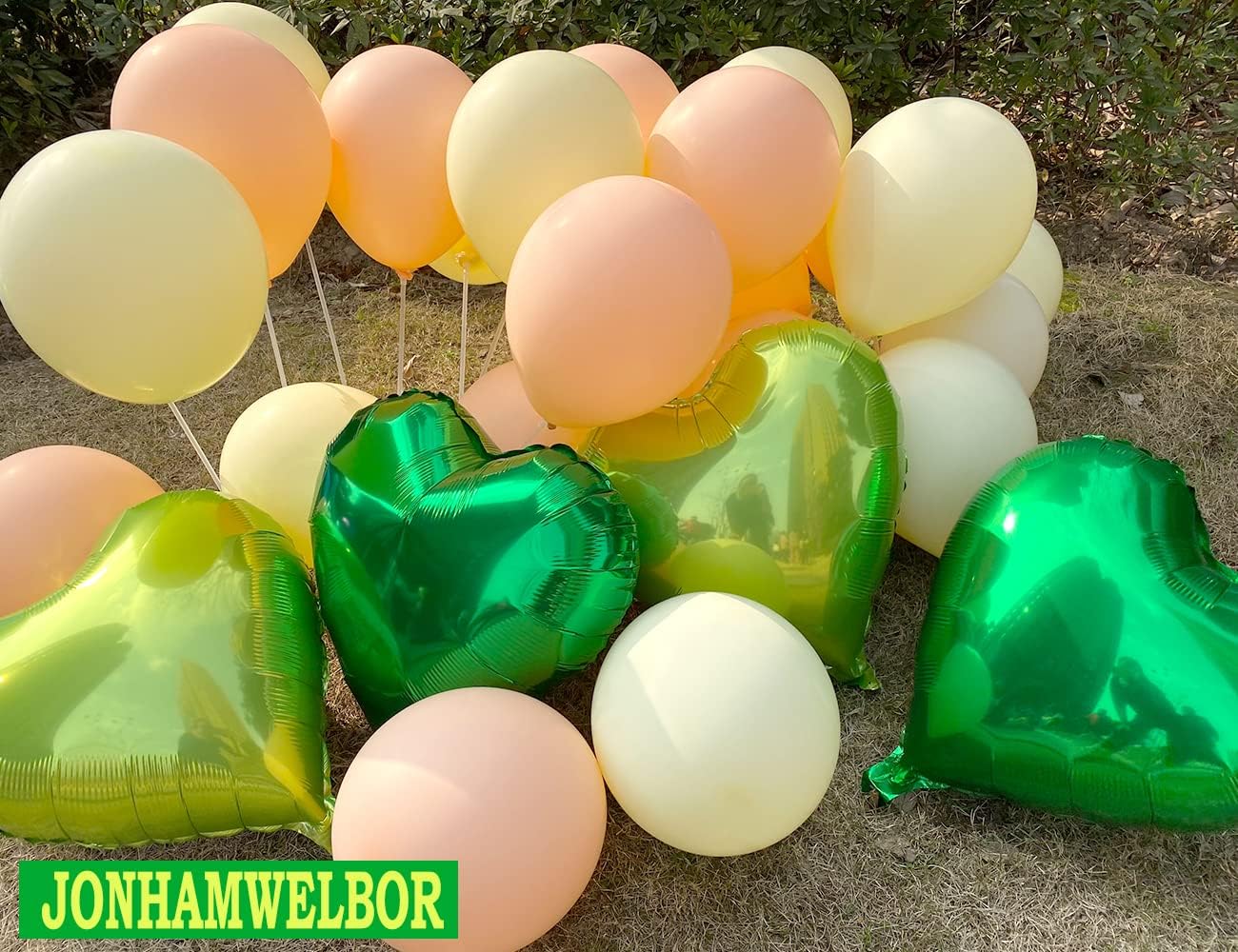 Jonhamwelbor 20Pcs 18 inch Green and Lime Green Foil Mylar Heart Shape Balloons Decorations for Valentines Birthday Wedding Baby Shower Party
