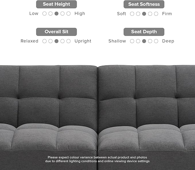 mopio Aaron 76.8" Couch, Small Futon Sofa Bed, Mid Century Modern Futon Couch - Image 7