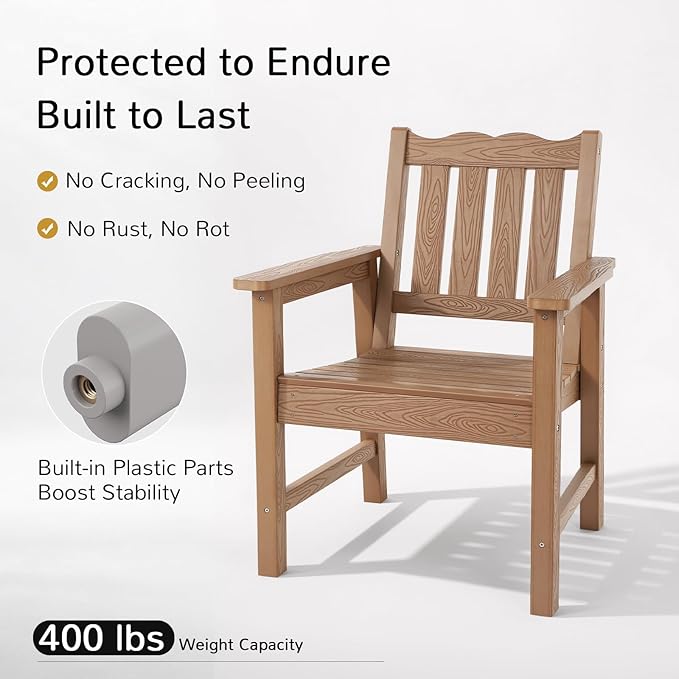 Stoog All-Weather Garden Bench & Chairs Set, 3-Piece Patio Furniture Set - Image 6
