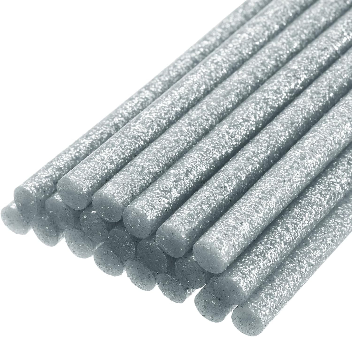 uxcell 20pcs Hot Glue Sticks for Glue Gun 7mm/0.27-inch x 8-inch Mini Hot Melt Adhesive Glue Stick Glitter Silver