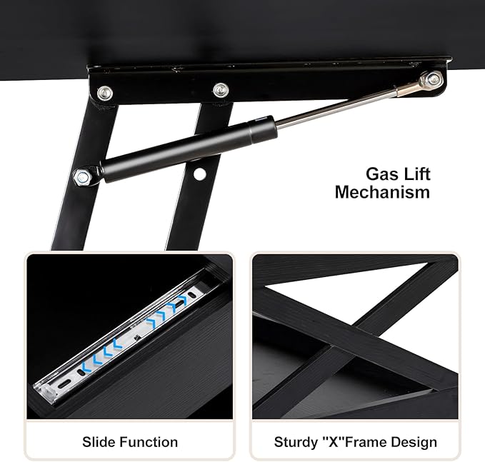 Lift Top Coffee Table with Storage, Small Coffee Table with Hidden Compartment - Image 6