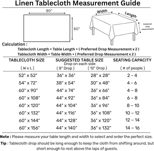 Solino Home Linen Tablecloth 60 x 90 Inch - 100% Pure Linen Pumpkin Table Cloth for Rectangle Tables - Fete, Machine Washable Tablecloth for Fall, Autumn, Halloween, Thanksgiving, Holiday
