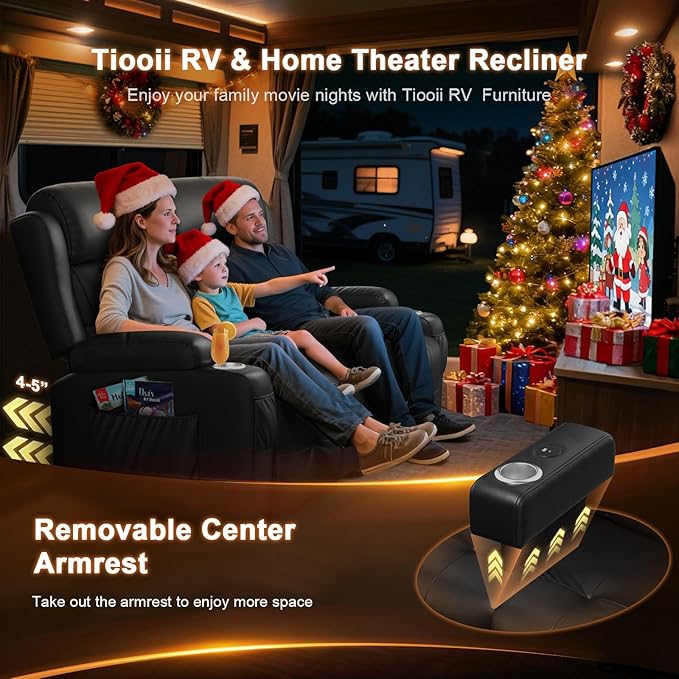 RV Loveseat Recliner Sofa, Massage Wall Hugger Reclining Couch - Image 3