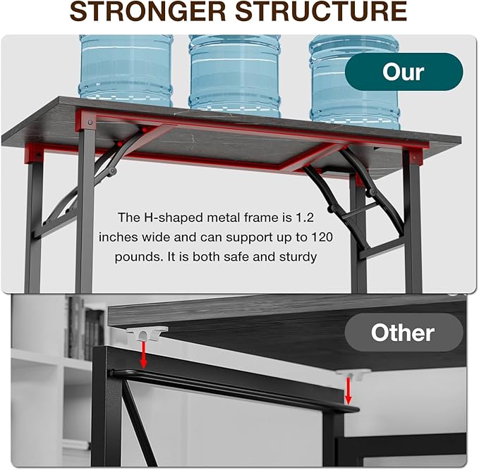 TEMI Small Computer Desk Folding Table - Image 8