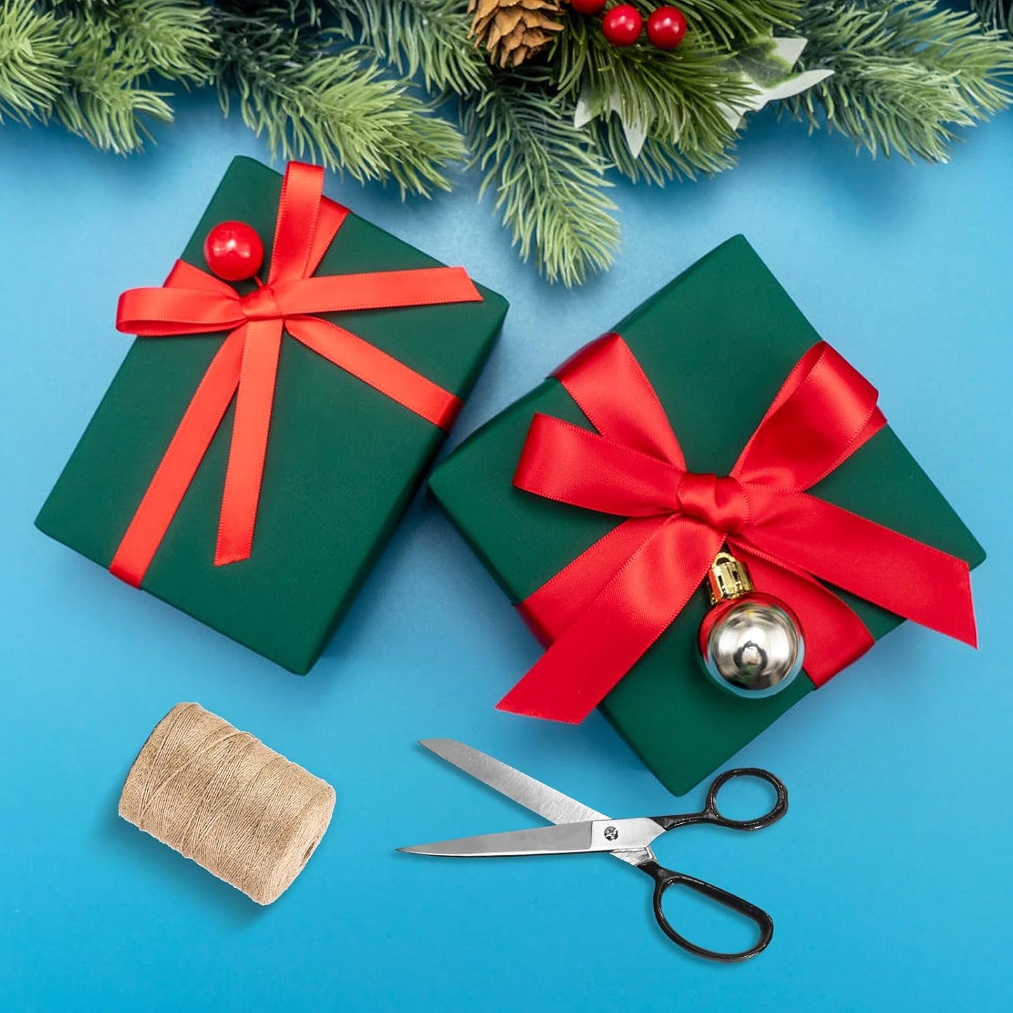 Vanhench 30"×1200" Green Wrapping Paper Roll, Craft Color Bulletin Board Paper for Wedding, Birthday, Holiday & Mother's Day Gift Wrapping or Art