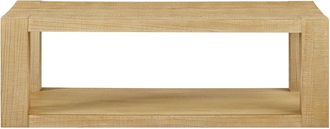Modern 48 Inch Rectangular Coffee Table, 2-Tier Wood Veneer Living Room Center - Image 3