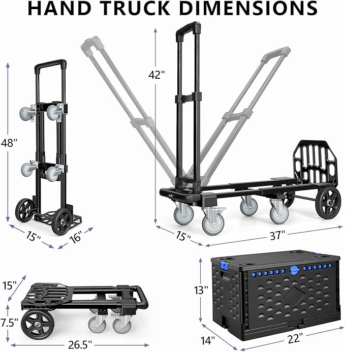 KEDSUM 4-in-1 Convertible Dolly Cart - Image 8