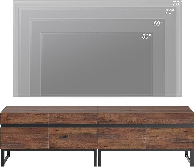 WAMPAT Modern TV Stand for 50-75 Inch TVs, Wood Entertainment Center - Image 4
