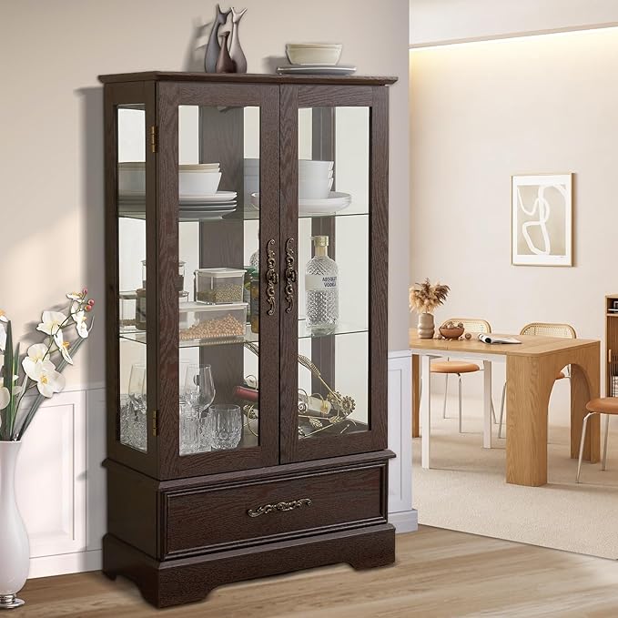 Lighted Glass Cabinet, Curio Display Cabinet - Image 7