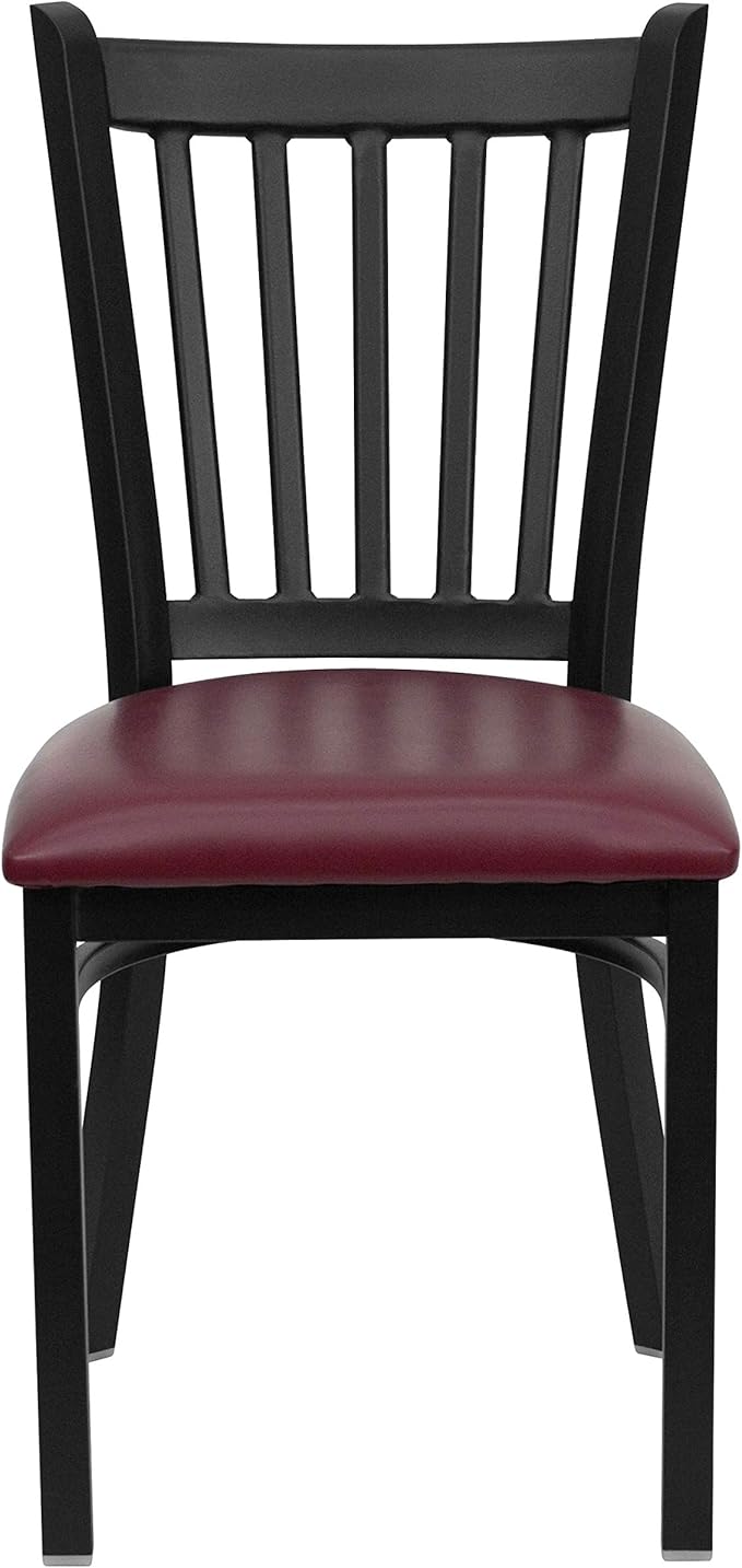 Flash Furniture 2 Pack HERCULES Series Black Vertical Back Metal Restaurant - Image 7
