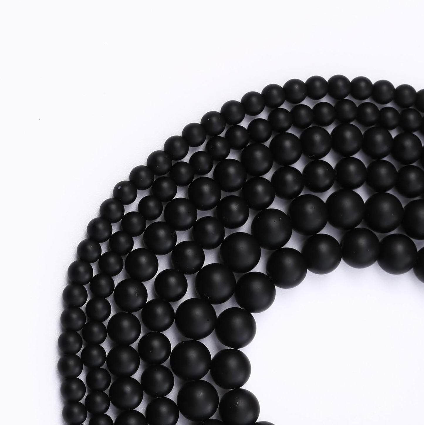 Natural Frosted Black Glass Stone Beads Gemstone Round Crystal Energy Jade Beads Stone Beads for Jewelry Making DIY Bracelet Necklace Jewelry Making 1 Strand 15.5inch 91PCS 4MM