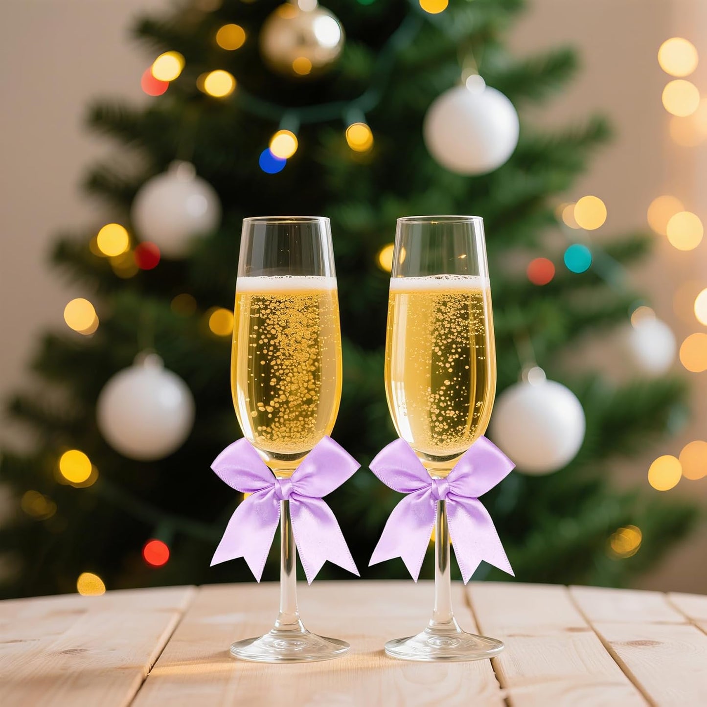 50 Pieces Gift Wrap Bows Premium Satin Ribbon Bows 3.3 Inch Craft Bows for Gift Wrapping DIY Treat Bags Holiday Gifts Bag Party Decorations, Wedding Decor Christmas Birthday Presents (Light Purple)