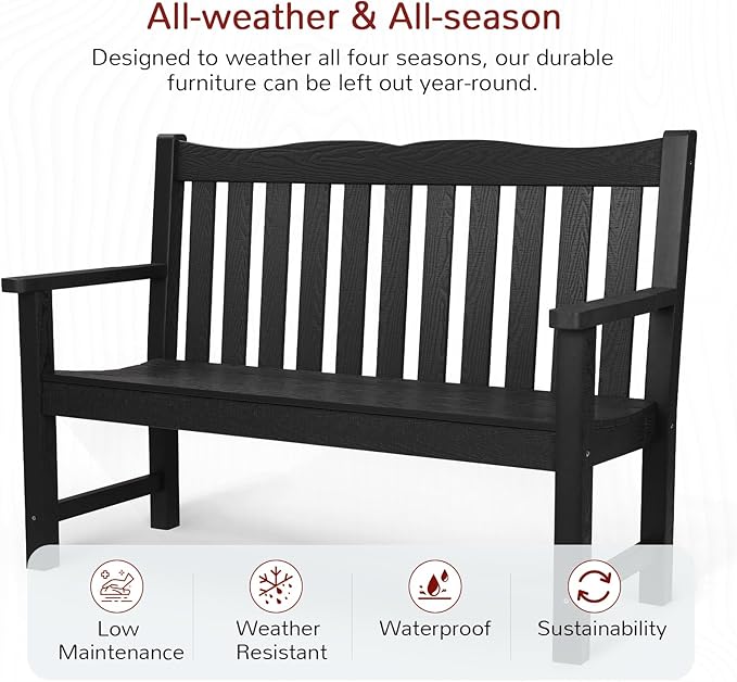 Stoog Weatherproof Outdoor Bench & Outdoor Chairs Set, Patio Furniture Set - Image 4