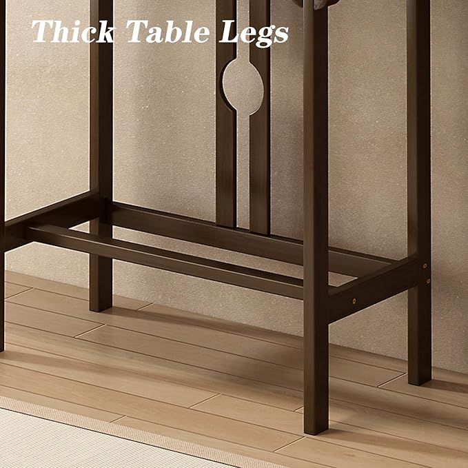 Bamboo Console Table with Drawer, Small Sofa Tables with Open Shelf, Chinese - Image 7