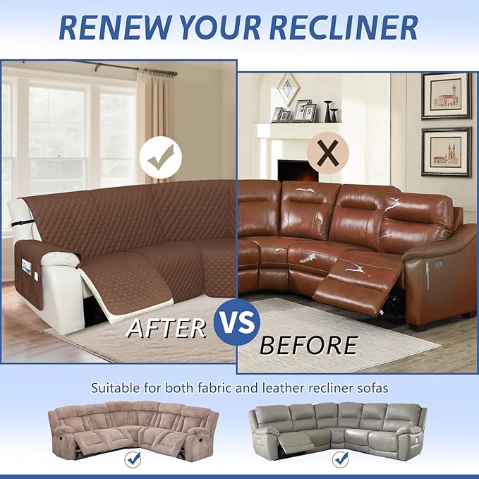 Arfntevss Recliner Sectional Couch Covers 1OO% Waterproof L Shape Sofa Cover - Image 6