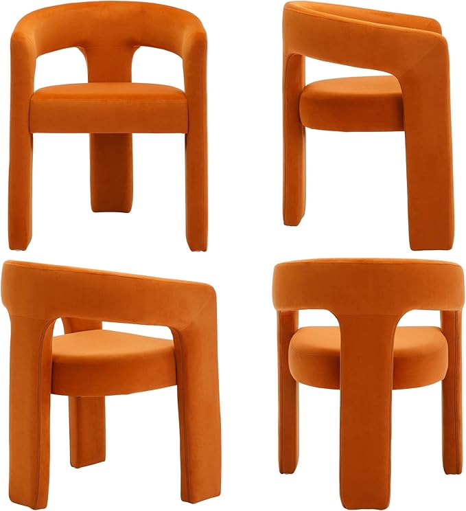 BESTANO Set of 2 Modern Velvet Fabric Upholstered Dining Chairs - Image 6