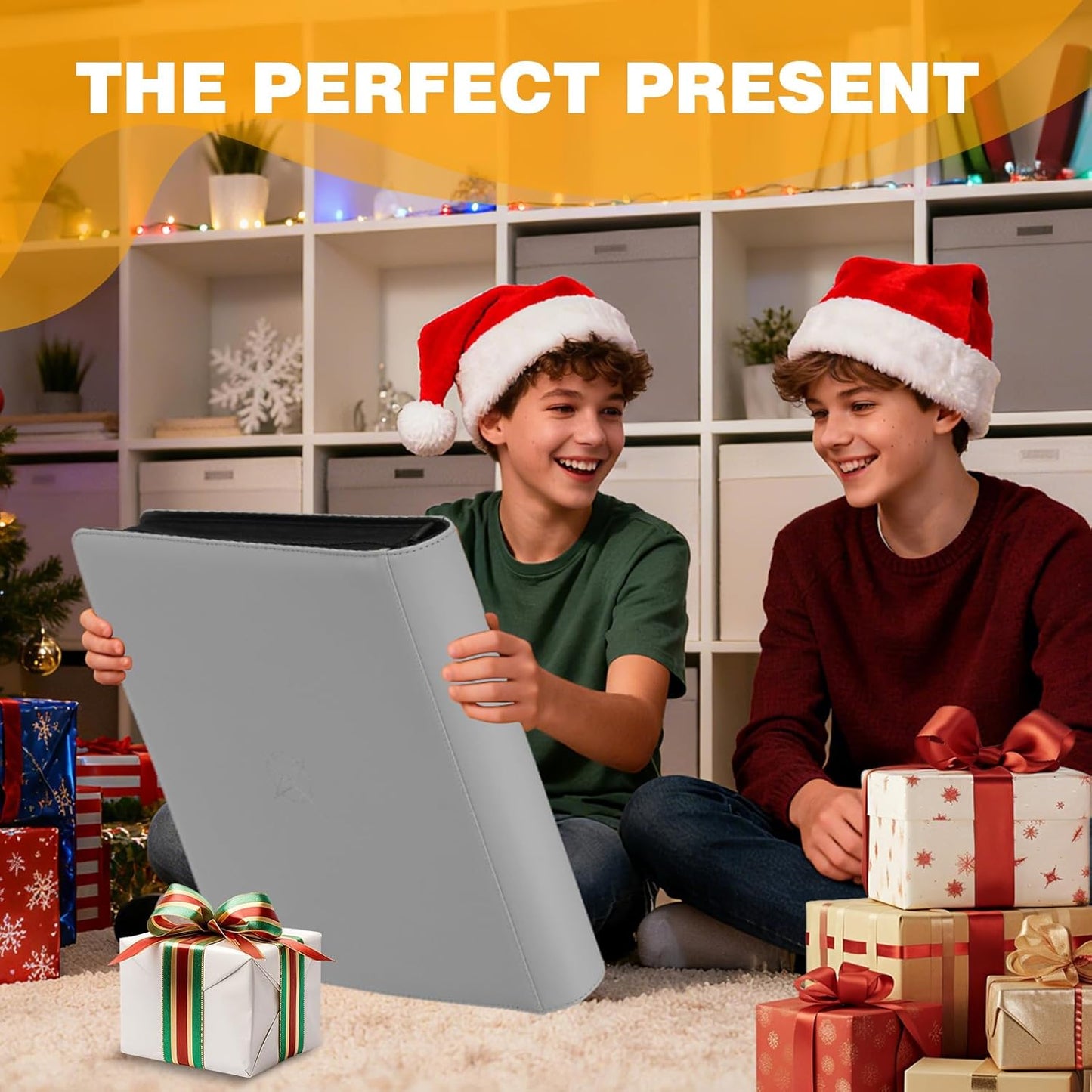 20-Pocket Card Binder, Trading Card Binder Holds 2000 Cards, Premium Zippered Trading Card Album Compatible with TCG, Game & Sports Cards (Carbon ash)