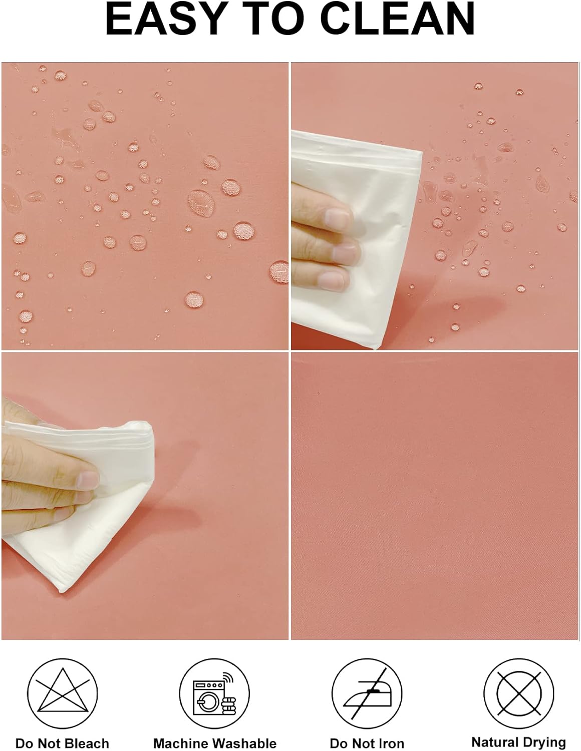 Fokitut 2 Pack Waterproof Round Tablecloth, 90 Inch, Stain Resistant and Wrinkle Polyester Table Cloth, Fabric Table Cover for Kitchen Dining, Wedding, Party, Holiday Dinner-Dusty Pink