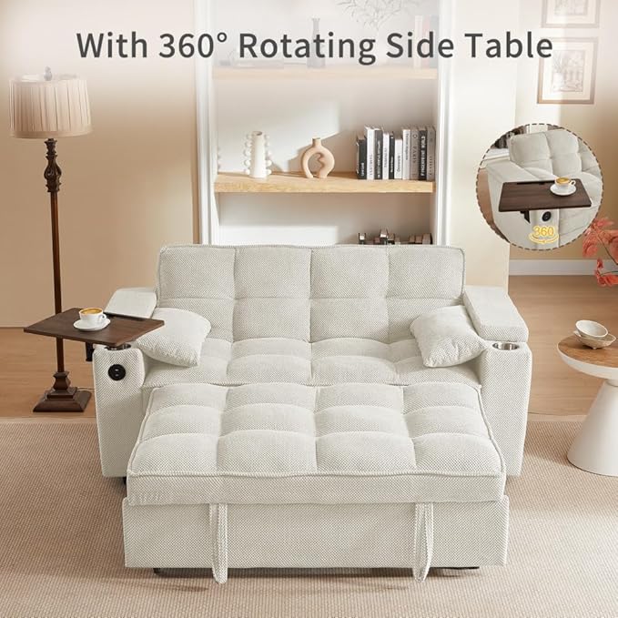 Auvsoce 65'' Convertible Sleeper Sofa Bed - Image 4