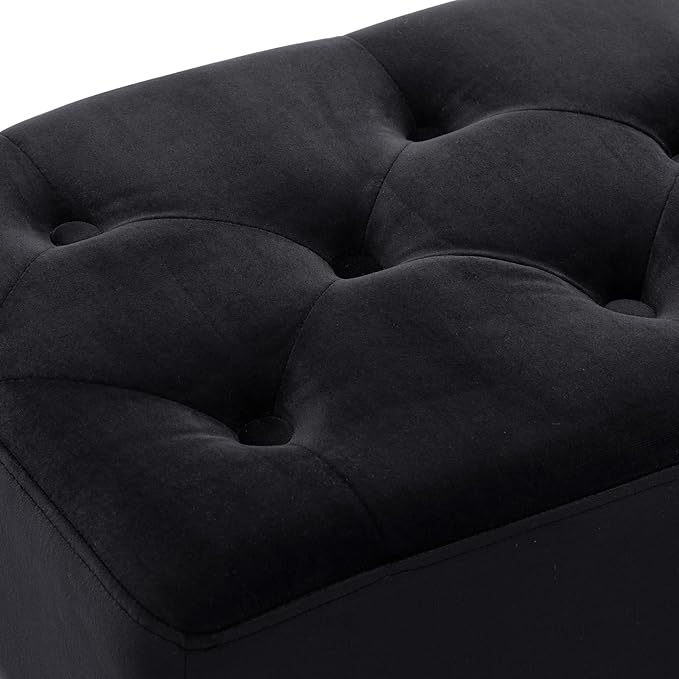 DUHOME Button-Tufted Ottoman Bench, Upholstered Bedroom Benches Velvet Footrest - Image 7