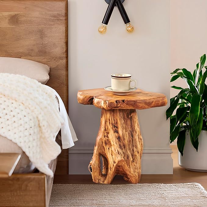 Greenage Cedar Roots Plant Stand Tree Stump End Table 13.5" x 16" x 19" H - Image 2