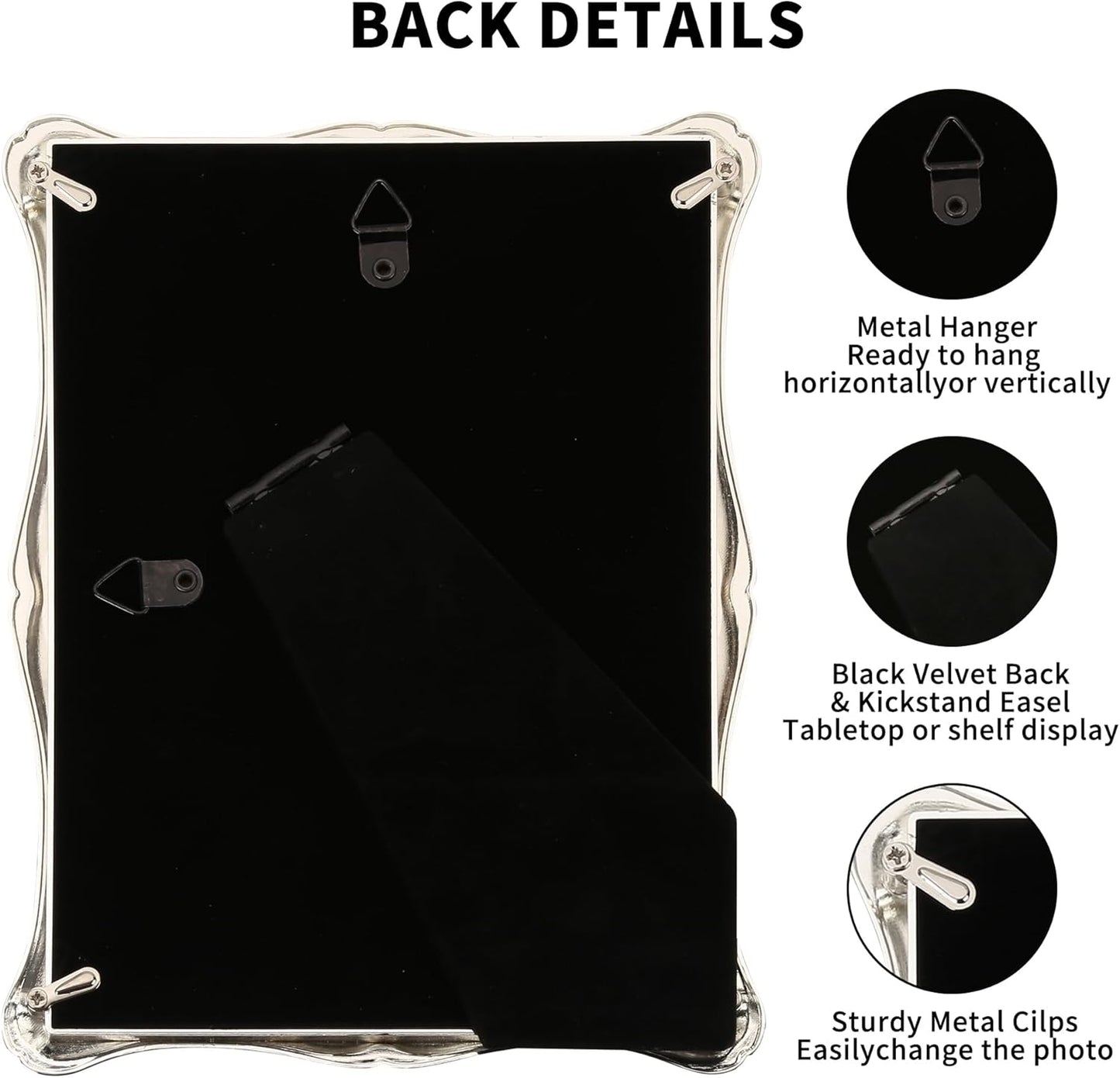 4 x 6'' Premium Alloy Silver Photo Frame - Luxury Display with Real Glass and Velvet Backing,Hi End Décor Metal Frames