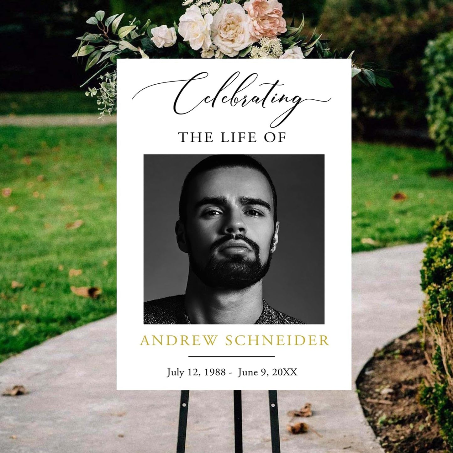 Funeral Welcome Sign, Obituary Template, Minimalist Funeral decor, Celebrating the Life Sign, Large Memory Board, Funeral Easel Welcome Sign, Funeral program, Simple Funeral Welcome Board