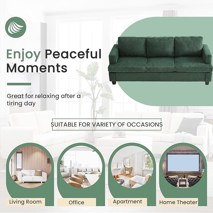 YOUDENOVA 2 Piece Set Comfy Sofa Couch, 3-Seater Sofa * 2 - Image 8