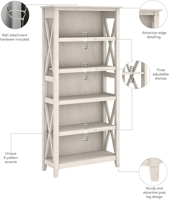Bush Home Tall 5 Shelf Bookcase - Image 5