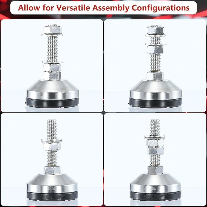 Heavy Duty 2400 lb Capacity Stainless Steel Adjustable Leveling Feet - Image 4