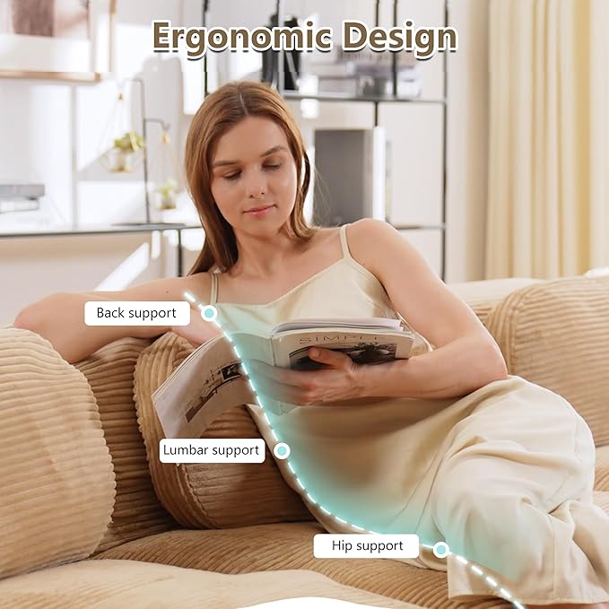 Boneless Sectional Couch, No Assembly Required, 81.8” U Shaped Modular Cloud - Image 4