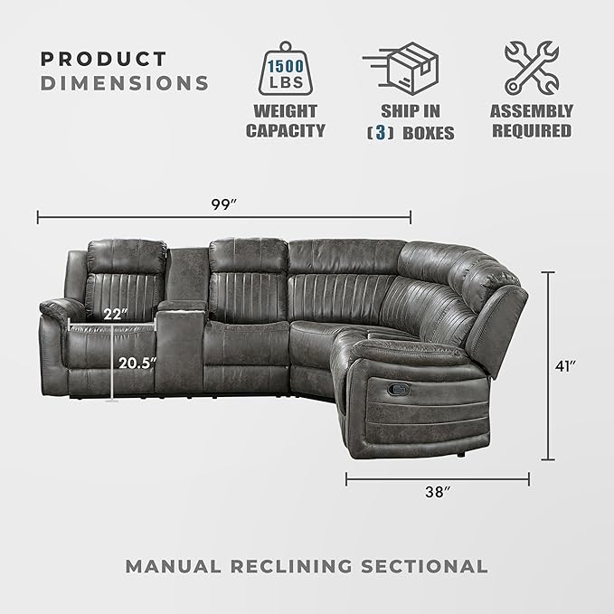 Lexicon Reclining Sectional Couches - Image 2
