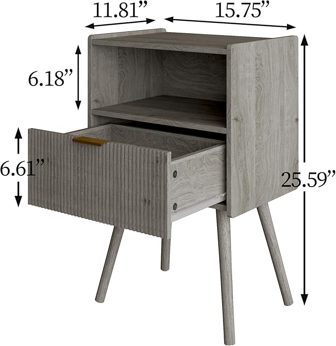 Veegle Nightstand, Modern Bedside Table - Image 2