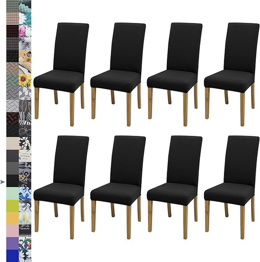 BIETYONE Stretch Dining Chair Covers Set of 8, Soft Removable Washable Kitchen by BIETYONE