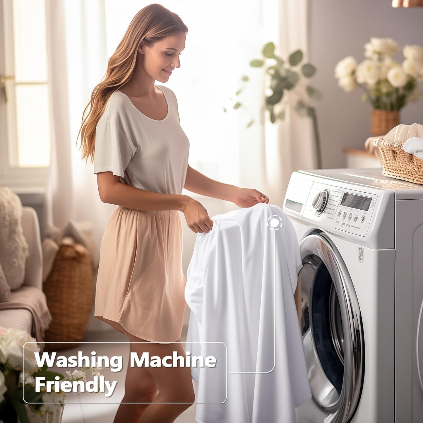 6 Pack White Spandex Table Clothes for 8 Foot Rectangle Tables, 8FT Wrinkle Free Fitted Tablecloths Ruffles Design Table Cover for Party, Banquet, Wedding and Events