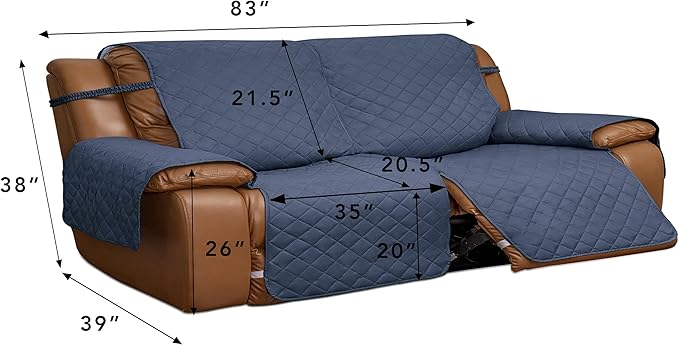 Easy-Going Oversized Loveseat Recliner Cover, Reversible Couch Cover - Image 3