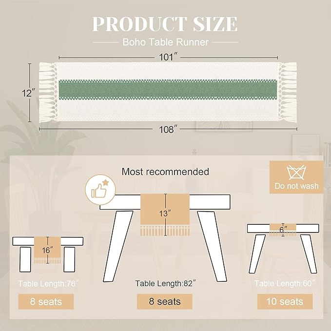 FEXIA Boho Table Runner for Home Decor - Image 2