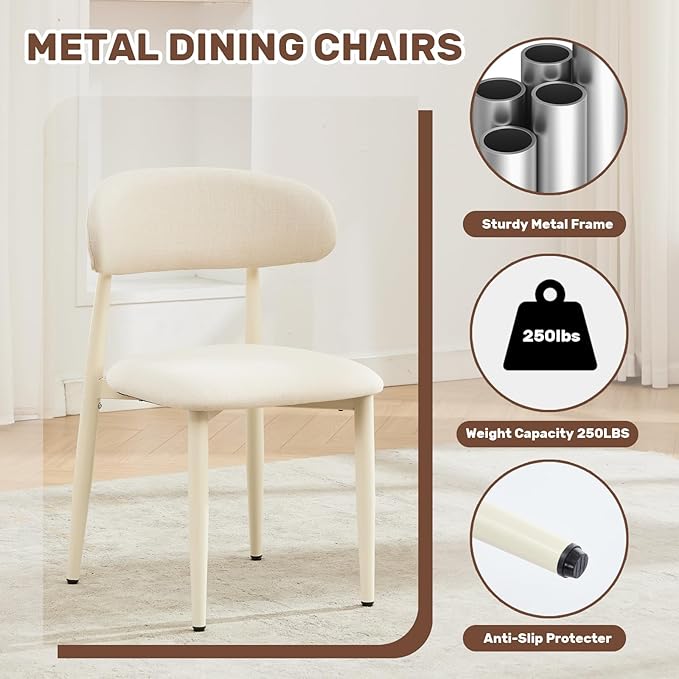 UVV Dining Chairs Set of 2, Metal Kitchen Chairs - Image 9
