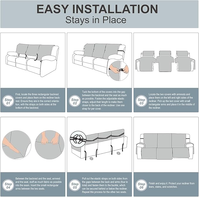 Genina Waterproof Reclining Couch Cover - Image 2