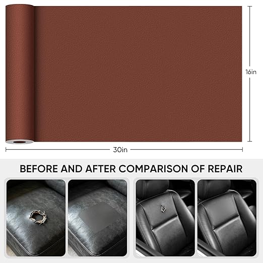 Leather Repair Tape, 16 x 30 Inches Self Adhesive Leather Repair Patch，Leather - Image 2