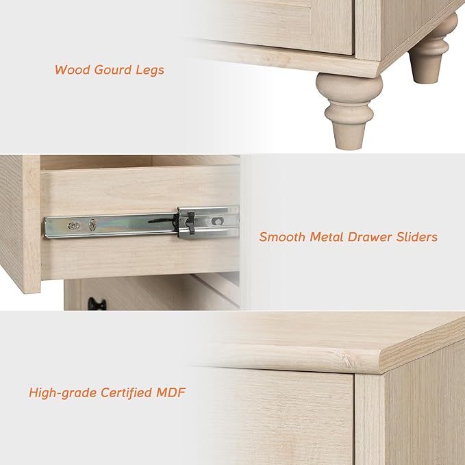 WAMAPT Buffet Cabinet with 6 Doors and 3 Drawers, Large Coffee Bar Table Wood - Image 3