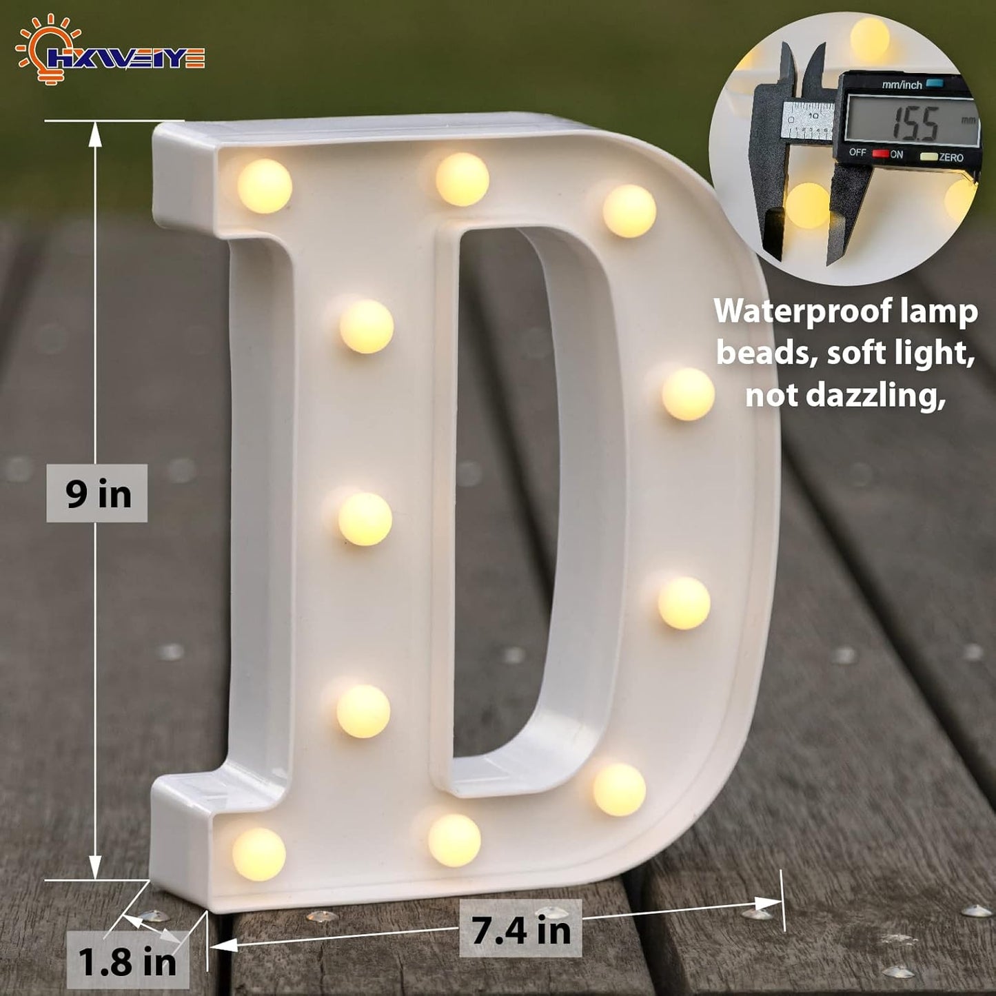HXWEIYE LED Marquee Letters - 26 Alphabet & 10 Number Big Lights for Party, Birthday, Bar, Christmas Decor (Warm White, Battery Powered)