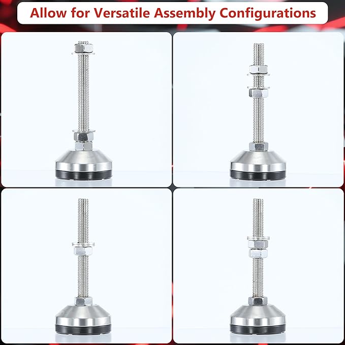 Heavy Duty 2400 lb Capacity Stainless Steel Adjustable Leveling Feet - Image 4