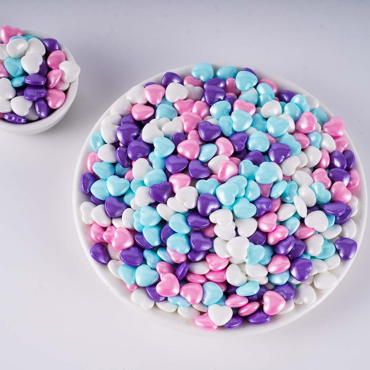 Kasvan Mixed Heart Shapes Sprinkles - Edible Candy Pearls 130g/4.58 Oz, Mix Size, Baking Cake Decorations, Ice Cream Toppings and Cookie Decorating, Wedding Party Chirstmas Supplies (Mixed)