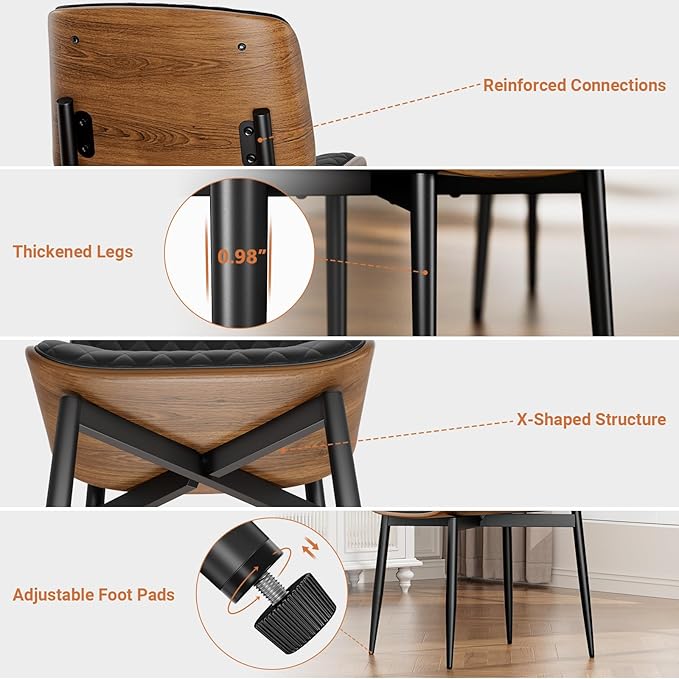 YaFiti Dining Chairs Set of 4, Mid Century Modern Accent Dining Room and - Image 5