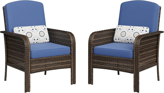 GAOMON 2-Piece Outdoor Patio Furniture Set, Rattan Lounge Chairs by GAOMON