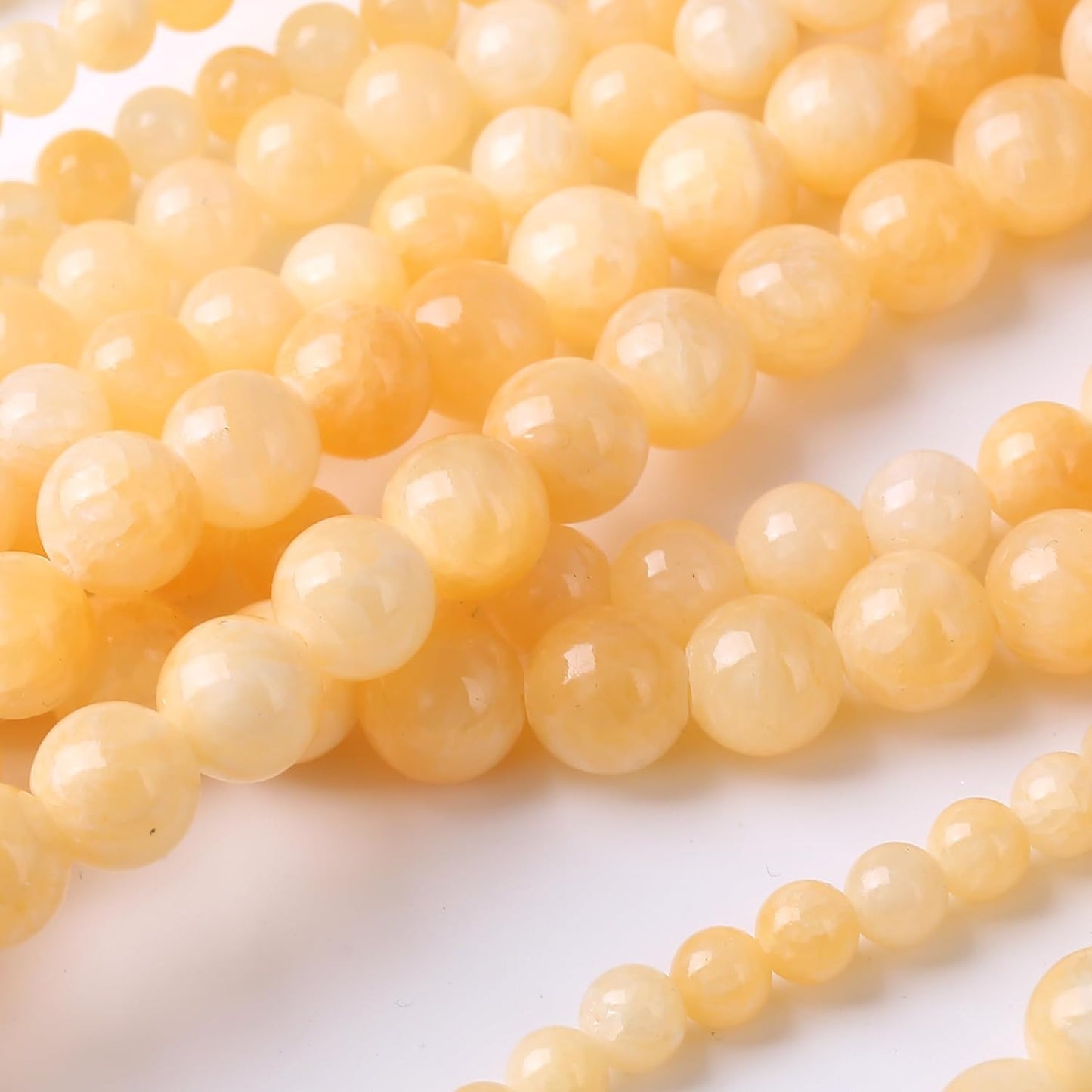 Rice Topaz Stone Beads Gemstone Round Crystal Energy Jade Beads Stone Beads for Jewelry Making DIY Bracelet Necklace Jewelry Making 1 Strand 15.5inch 4MM