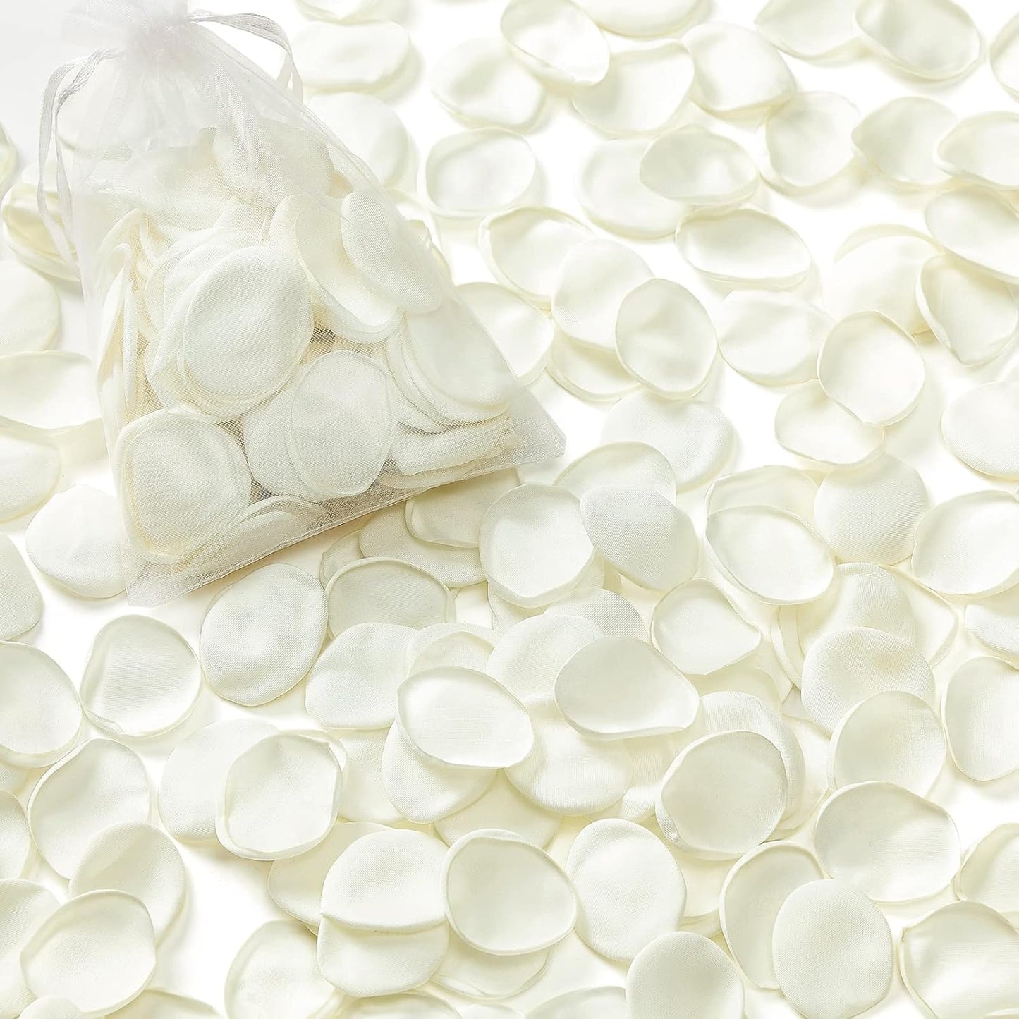 Serwalin 300pcs Silk Rose Petals Flower Petals for Weddings Ivory White Petals Fake Rose Petals Artificial Flower Petals for Wedding Proposal Flower Girl Basket Aisle Runner Bridal Shower