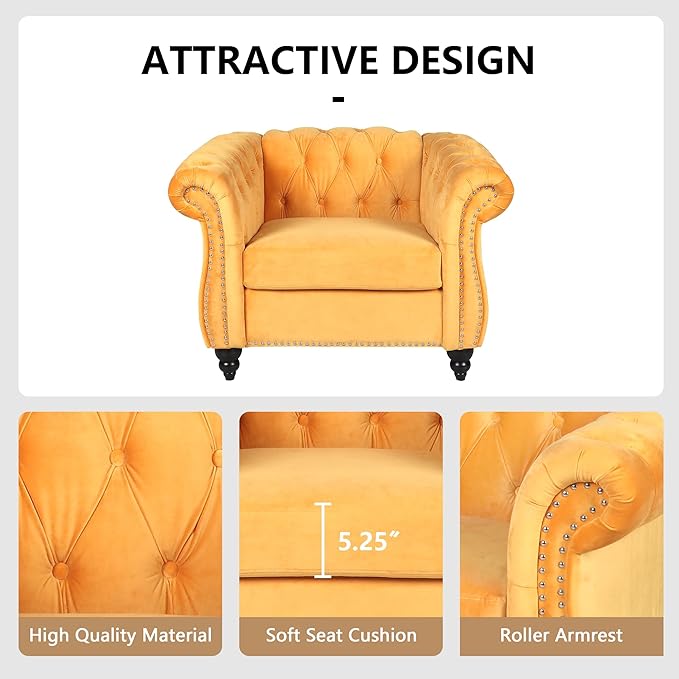 AVZEAR Living Room Accent Chair, Upholstered Sofa Chair Single Sofa Chair - Image 5