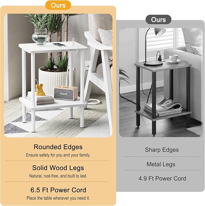 Apicizon 2 Tier End Table, Small Side Table - Image 6